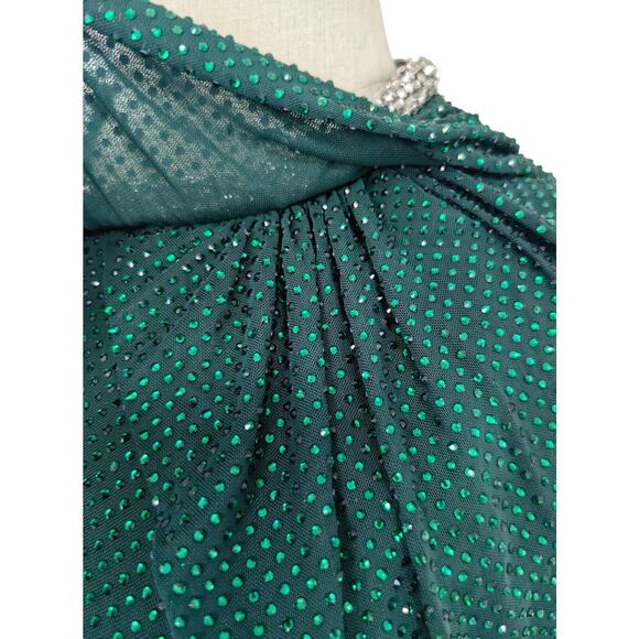 Self-Portrait Green Rhinestone Maxi Dress US 6 - Picture 11 of 11